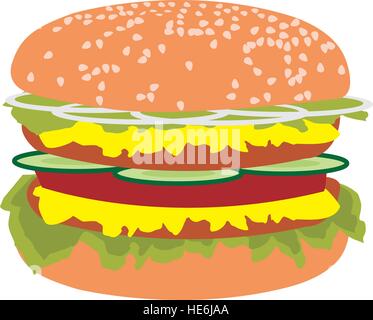 Double burger Illustration de Vecteur