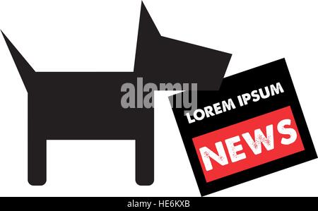 Le chien et le logo du journal EPS Concept, 10 pris en charge. Illustration de Vecteur