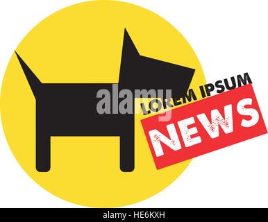Le chien et le logo du journal EPS Concept, 10 pris en charge. Illustration de Vecteur