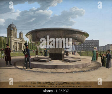 Johann Erdmann Hummel (1769-1852), la cuvette de granit au Lustgarten à Berlin (1831). Die Granitschale im Berliner Lustgarten. Banque D'Images