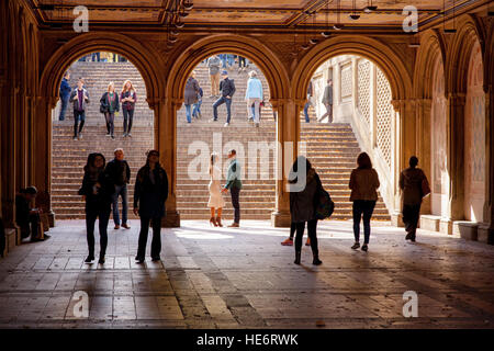Le passage inférieur pour piétons à Bethesda Terrace, Central Park, New York City, États-Unis d'Amérique. Banque D'Images