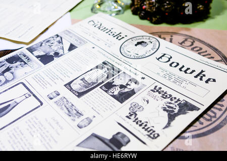 Gdanski Bowke de menu, le plus vieux restaurant de Gdansk Banque D'Images
