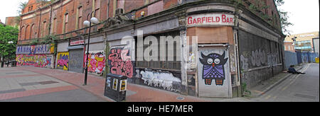 Belfast Rue Garfield pano Centre-ville, l'Irlande du Nord, Royaume-Uni Banque D'Images