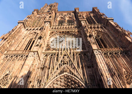 La façade occidentale de la cathédrale de Strasbourg Banque D'Images