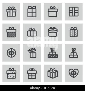 Ligne Vector icons set cadeau Illustration de Vecteur