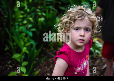 Jeune fille aux cheveux bouclés Banque D'Images