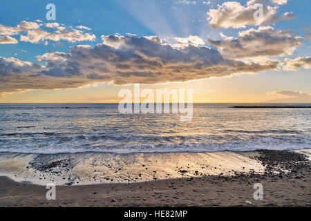 Le Coucher Du Soleil Costa Adeje Tenerife Banque Dimages