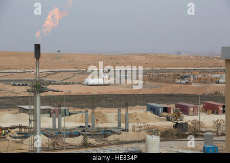Construction de l'usine de traitement des eaux usées de As-Samra à Aqaba, Jordanie. Banque D'Images
