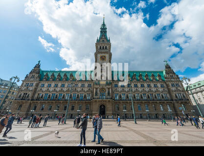 Hôtel de ville, hôtel de ville, Hambourg, Allemagne Banque D'Images