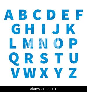 Lettres d'Amérique latine avec modèle triangulé bleu, isolé sur fond blanc Illustration de Vecteur