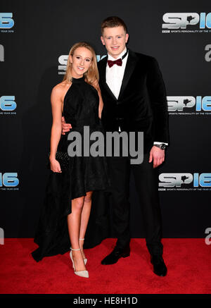 Adam tourbé pendant le tapis rouge pour des arrivées BBC Sports Personality of the Year 2016 au Vox à Resorts World Birmingham. Banque D'Images