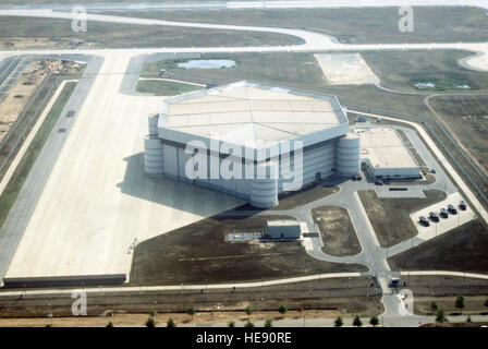 Image aérienne du bâtiment 5016, Air Force One, Hangar à la base aérienne d'Andrews, dans le Maryland. Banque D'Images