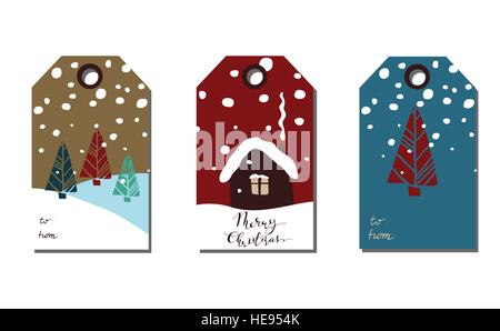Jeu de tags cadeau de Noël Illustration de Vecteur