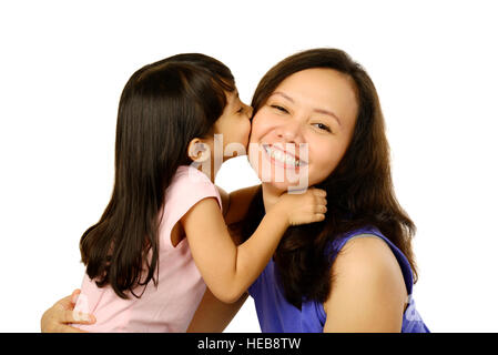 Happy woman and young girl smiling. Concept jour mère Banque D'Images