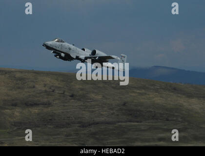 La U.S. Air Force A-10 Thunderbolt II affecté à la 354e Escadron expéditionnaire vole pendant un déploiement de package de sécurité théâtre à Campia Turzii, la Roumanie, le 1er avril 2015. L'aéronef se déployer avant d'endroits dans l'Est Les pays européens de l'OTAN dans le cadre de la c. à thé. Le s.. Joe W. McFadden Banque D'Images