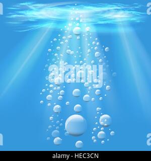 Fond sous-marin voir avec bulles d'eau vector illustration. Illustration de Vecteur