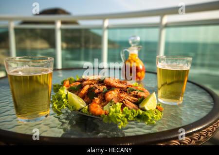 Crevettes grillées, Rio de Janeiro, Brésil Banque D'Images