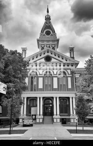 Palais de justice du comté de Livingston, le centre-ville de Pontiac, Livingston County, Illinois, États-Unis. Banque D'Images