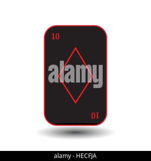 Carte de poker. Dix DIAMANT NOIR. White facile de séparer l'arrière-plan. icône illustration image utilisée pour l'impression, site web, tissus, décoration, design, et Illustration de Vecteur