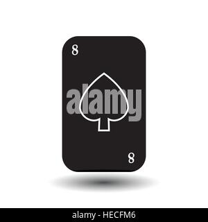 Carte de poker. Pelle NOIR 8. séparer fond blanc. icône illustration image utilisée pour l'impression, site web, tissus, décoration, design, etc Illustration de Vecteur