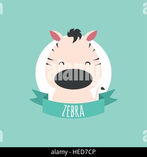 Cute Cartoon zebra Illustration de Vecteur