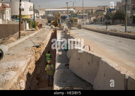 La construction urbaine de flottaison à Aqaba, Jordanie. Banque D'Images