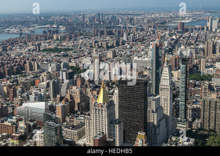 Une vue aérienne de Manhattan dans le gratte-ciel. Banque D'Images