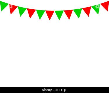 Drapeaux décoratifs sur modèle de carte de vœux pour un joyeux Noël Illustration de Vecteur