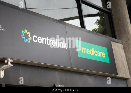 Bien-être du gouvernement australien Centrelink et l'assurance-maladie pour les remboursements de santé, bureau de Sydney, Australie Banque D'Images