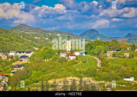 Green Hills et les églises de Zagorje, Croatie Banque D'Images