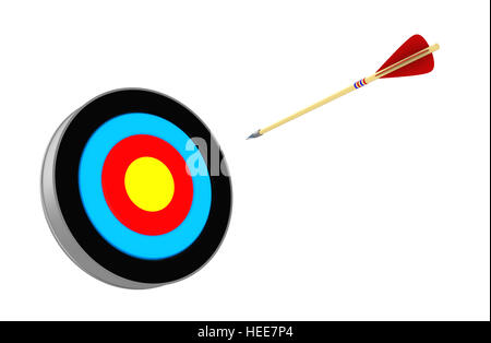 3d illustration de flèche de tir à l'avion pour cible, isolated over white background Banque D'Images