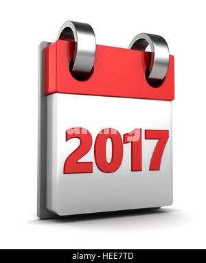 3d illustration de l'icône du calendrier de l'année 2017 Banque D'Images