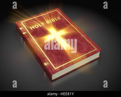 3d illustration de la sainte bible, sur fond sombre Banque D'Images