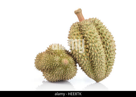 Close up Thai Durian, fruits tropicaux, isolé sur fond blanc Banque D'Images