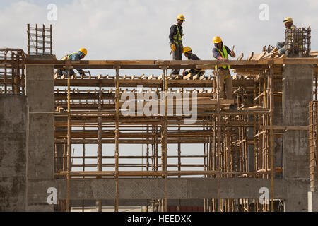Construction de l'usine de traitement des eaux usées de As-Samra à Aqaba, Jordanie. Banque D'Images