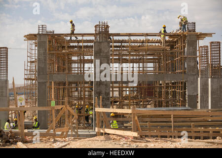 Construction de l'usine de traitement des eaux usées de As-Samra à Aqaba, Jordanie. Banque D'Images