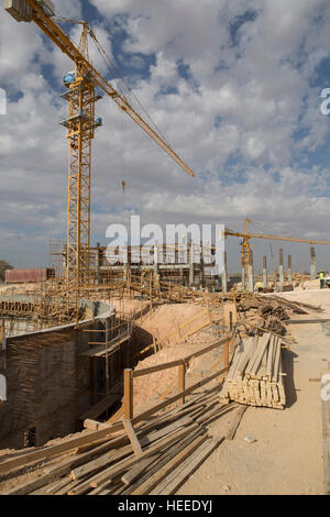 Construction de l'usine de traitement des eaux usées de As-Samra à Aqaba, Jordanie. Banque D'Images