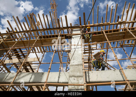 Construction de l'usine de traitement des eaux usées de As-Samra à Aqaba, Jordanie. Banque D'Images