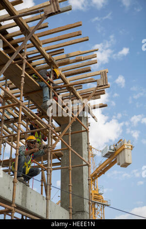 Construction de l'usine de traitement des eaux usées de As-Samra à Aqaba, Jordanie. Banque D'Images
