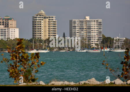 Une vue de la baie de Sarasota en Floride, USA Banque D'Images