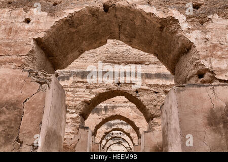 Sultan's écuries (18e siècle), Meknes, Maroc Banque D'Images