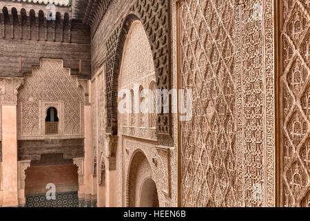 Médersa Ben Youssef (1564), Marrakech, Maroc Banque D'Images