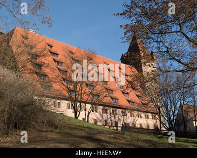 Et Kaiserstallung Luginsland Tower Nuremberg Allemagne Bavière Château impérial, lieu historique de l'UE en Bavière une attraction touristique Banque D'Images