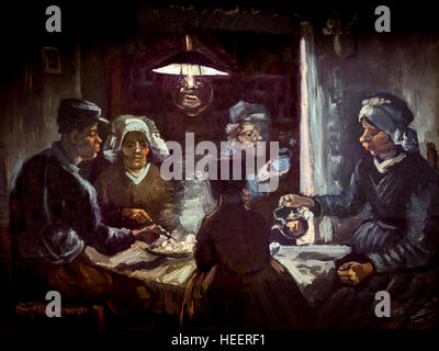 Les Mangeurs de pommes de terre, par Vincent van Gogh, 1885, Kroller-Muller Museum, le Parc national Hoge Veluwe, Otterlo, Pays-Bas, Europe Banque D'Images