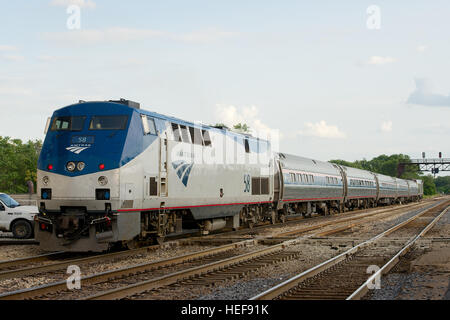 Train Amtrak Union Station, Joliet Joliet, Illinois, USA. Banque D'Images