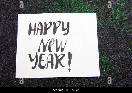 Bonne année carte avec des décorations de Noël Banque D'Images