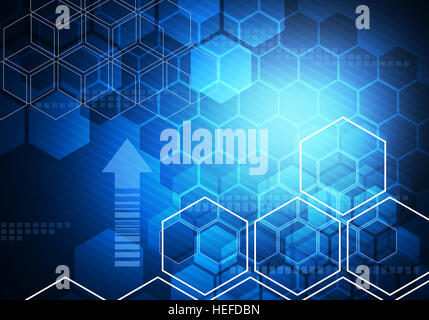 Image gradiented conceptuel numérique business technology background rayé hexagonale avec flèche de marque d'entreprise, présentation, graphisme. Banque D'Images