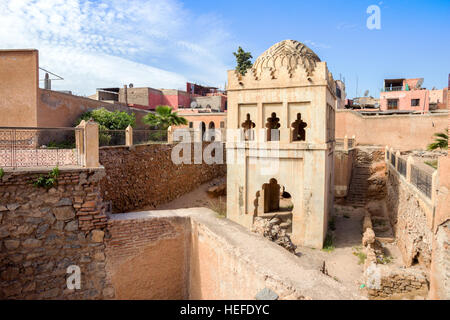 Ancienne Mosquée Ben Youssef à Marrakech, Maroc Banque D'Images