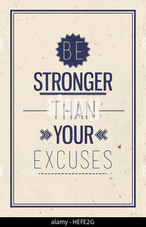 Vintage poster citation de motivation Banque D'Images