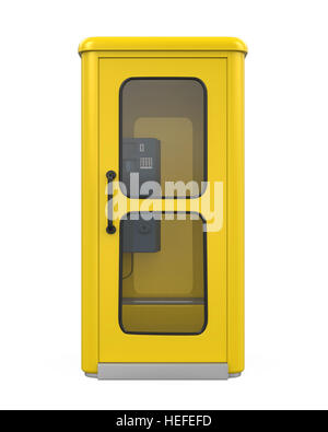 Cabine téléphonique jaune Banque D'Images